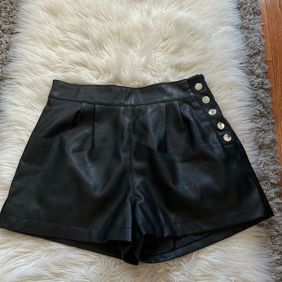 Forever 21 Pants - Black Faux leather shorts